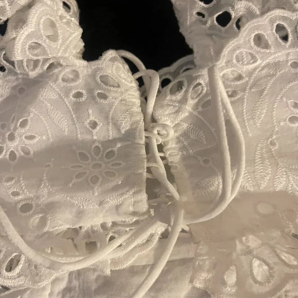 Marlo Kids White Embroidered Eyelet Dress Girls 7–8 New With Tags - Picture 10 of 12